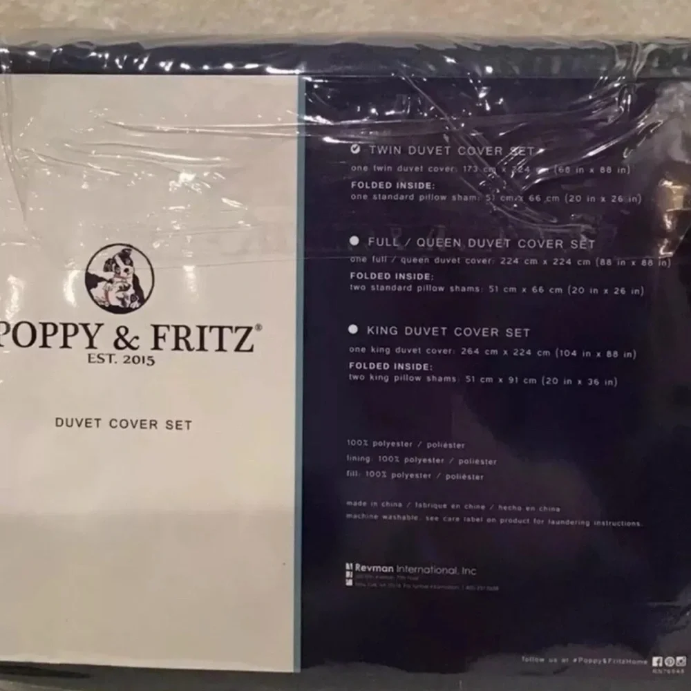 NWT Navy Blue Bedding Set